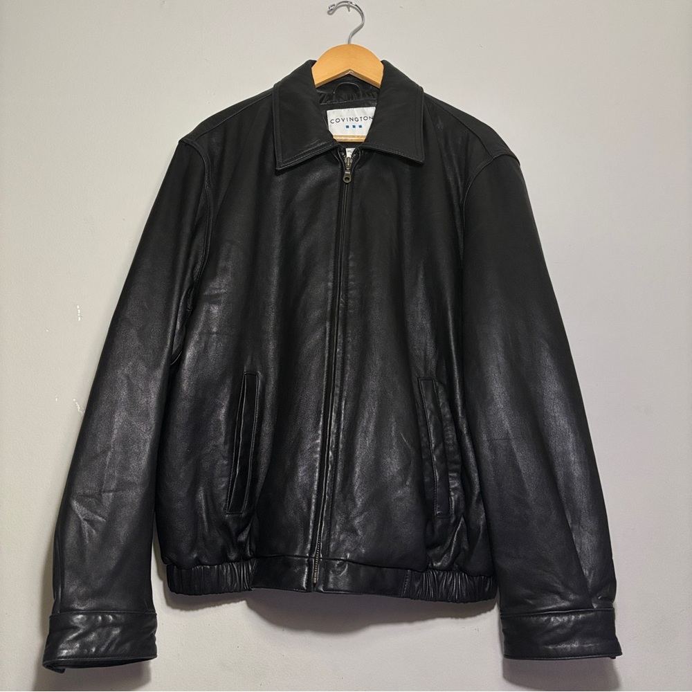 Covington Men's Classic Black Bomber Jacket